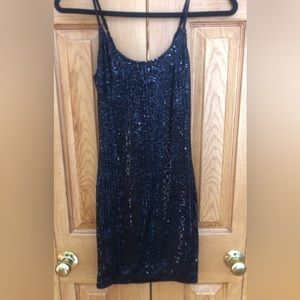 Black mini dress w sequins